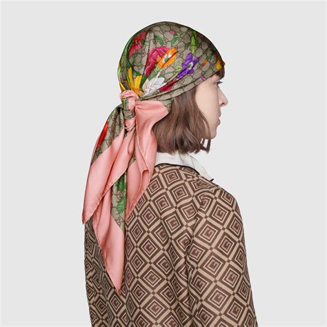 gucci floral head scarf|gucci neckerchief.